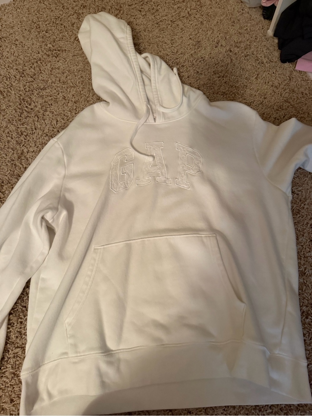 White gap floral logo hoodie women’s
